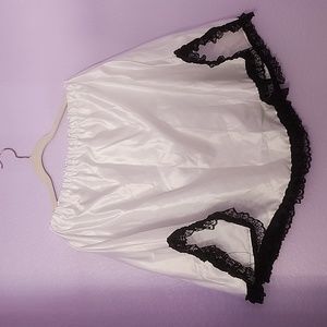 Handmade Hand Crafted White Satin Skirt